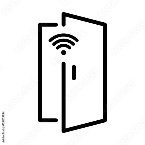 Wireless door outline icon vector automatic opening door modern entrance. For your web site design, logo, app, UI. illustration