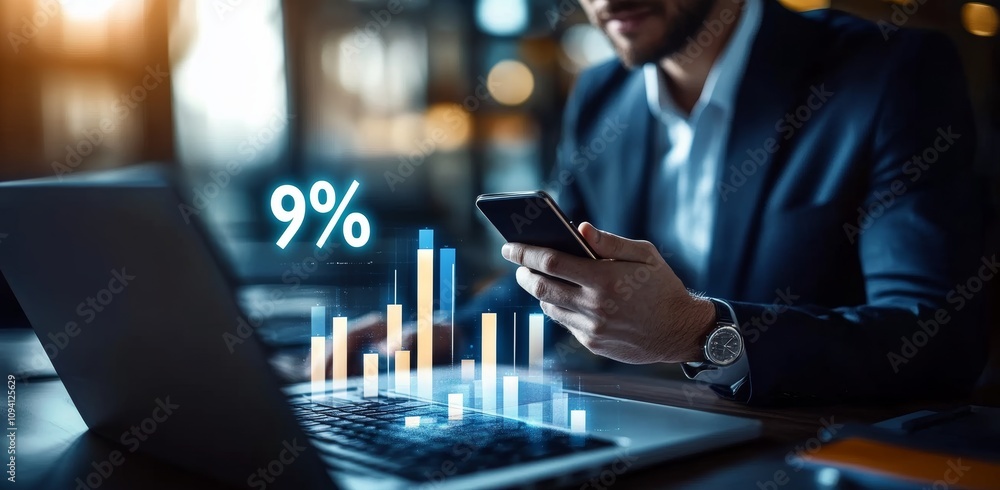 Businessman Calculating Growth Investment Income and Return on Investment for Retirement Planning and Stock Market Strategy Businessman Calculating Growth Investment Income and Return on Investment for Retirement Planning and Stock Market Strategy