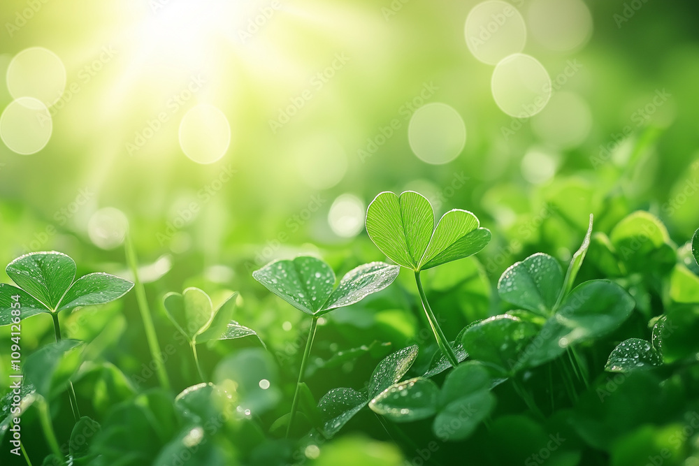 Fresh green clover leaves background Fresh green clover leaves background