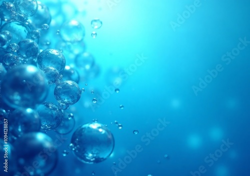 Wallpaper Mural Bubbles rising in clear blue water creating a calming underwater atmosphere Torontodigital.ca