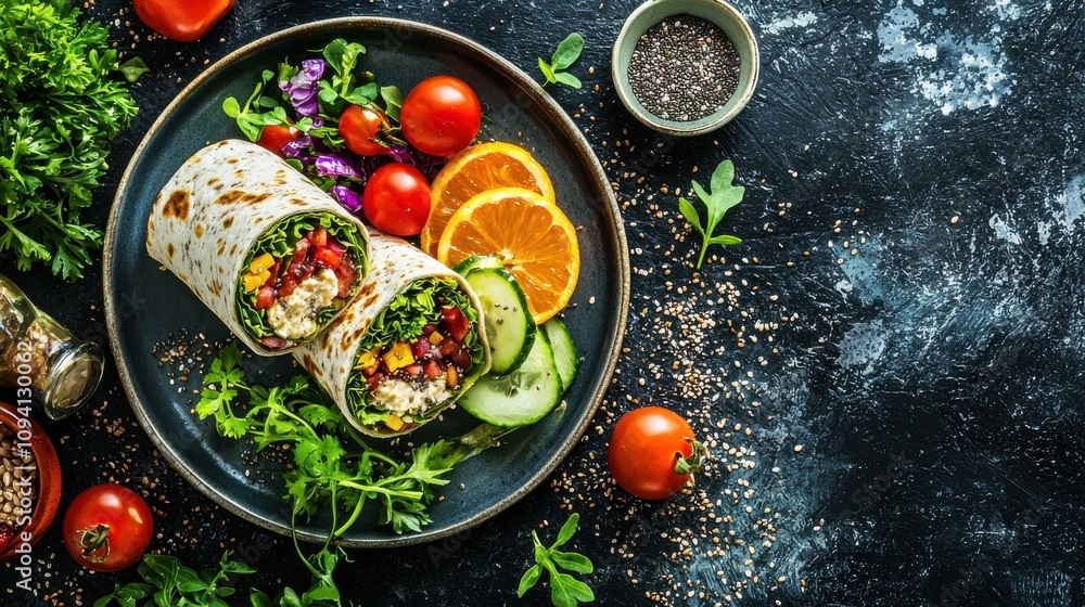 Chia and Flax Seed Infused Veggie Wrap Chia and Flax Seed Infused Veggie Wrap