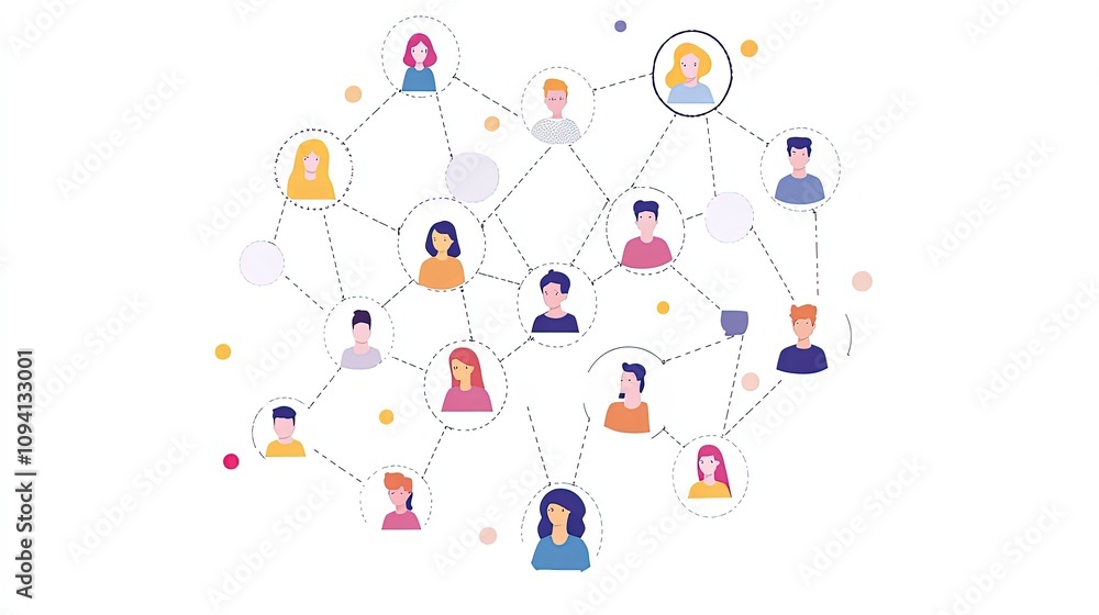 Network of interconnected people, symbolizing community, collaboration, and connection.