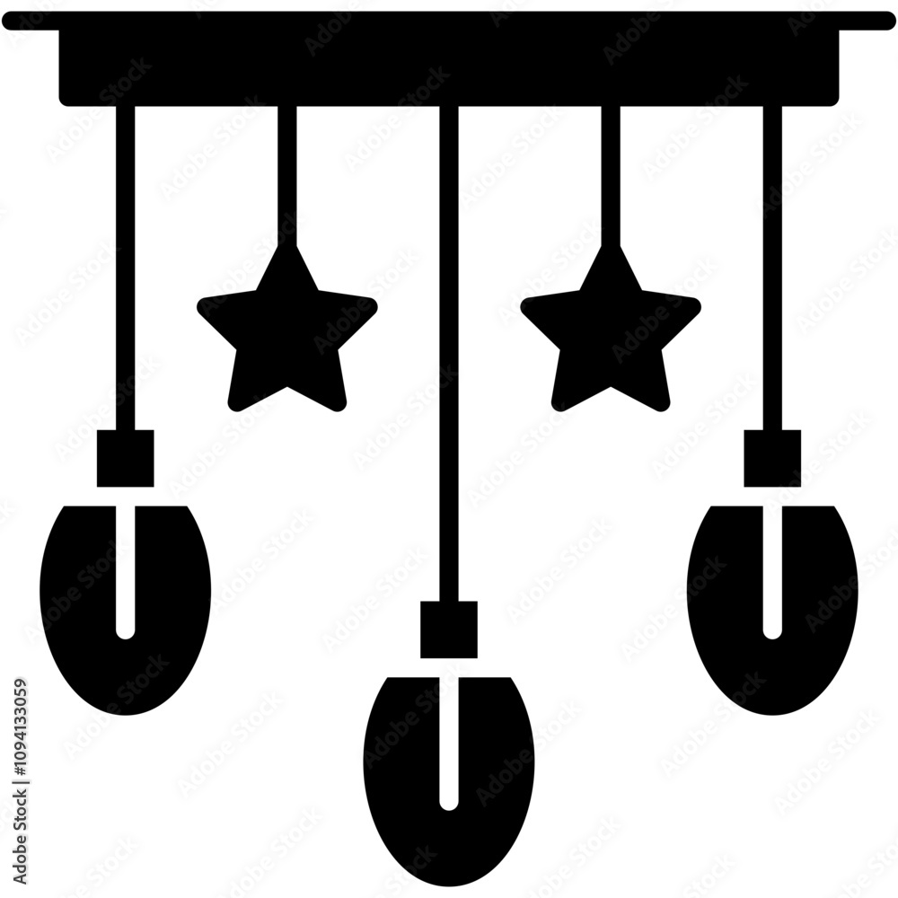 Naklejka premium bulb, decoration light, star, illumination, ornament Icon