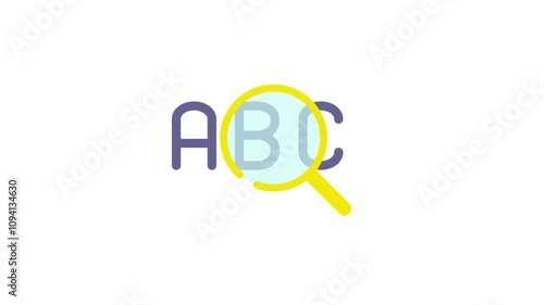 animated searching magnifying glass on white background