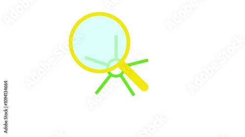 animated searching magnifying glass on white background