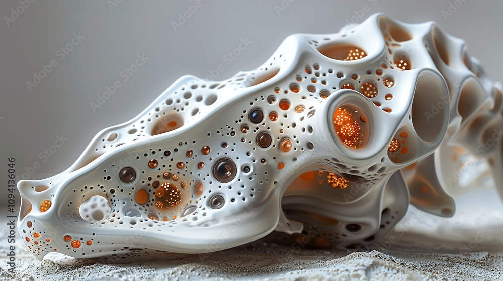 Abstract 3D Rendered Organic Shapes with Glowing Orange Texture Abstract 3D Rendered Organic Shapes with Glowing Orange Texture