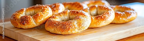 Toasting cinnamon raisin bagels with honey a delightful morning treat in your kitchen photo