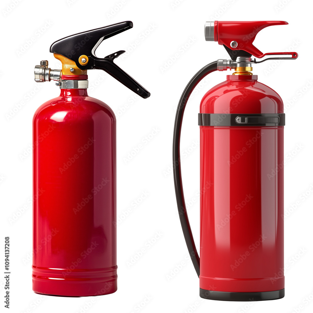 Set of a fire extinguisher, isolated on a transparent background. Set of a fire extinguisher, isolated on a transparent background.