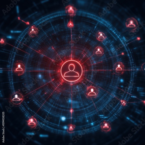 Wallpaper Mural Exploring digital connections social network dynamics virtual space infographic futuristic overview technology Torontodigital.ca