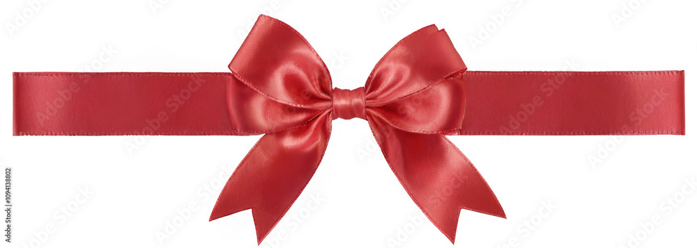 Red ribbon large bow tied center made satin Red-golden and bow Red ribbon large bow tied center made satin Red-golden and bow