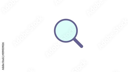 animated searching magnifying glass on white background