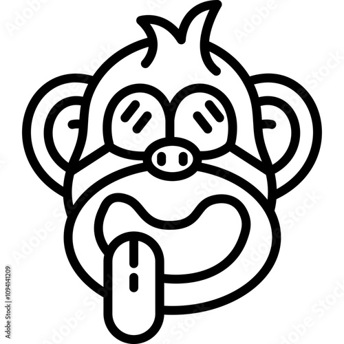Tongue Out Ape Icon