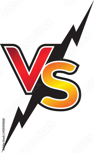 Vs icon logo. Versus battle fight. Versus letter logo isolated on white background. Battle vs match 