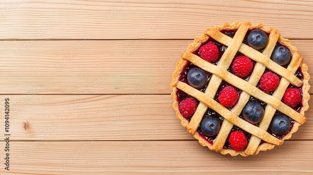 Delicious berry pie with a golden crust, perfect for dessert lovers. Fresh raspberries and blueberries create a vibrant display. Delicious berry pie with a golden crust, perfect for dessert lovers. Fresh raspberries and blueberries create a vibrant display.