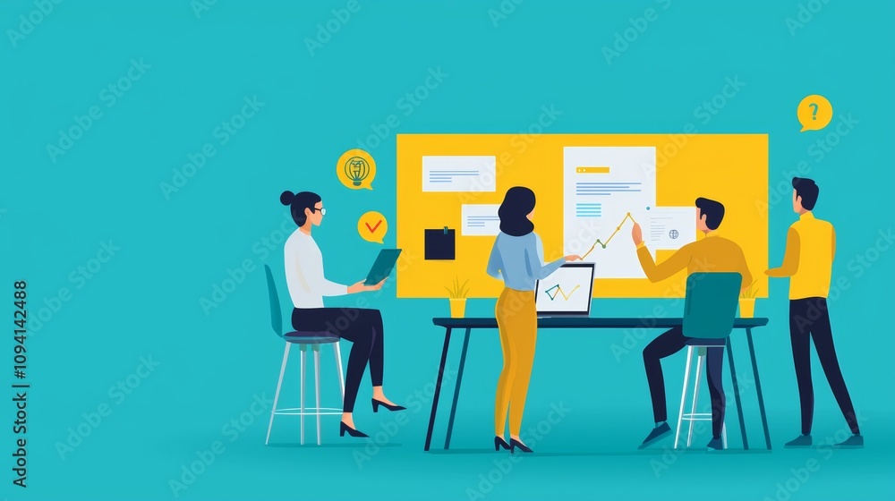 Diverse Hybrid Team Engaged in Professional Collaboration at a Modern Workspace, Captured in a Vibrant and Dynamic Setting Diverse Hybrid Team Engaged in Professional Collaboration at a Modern Workspace, Captured in a Vibrant and Dynamic Setting
