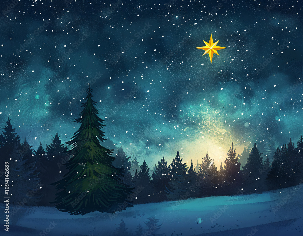 Fototapeta premium Starry Winter Night