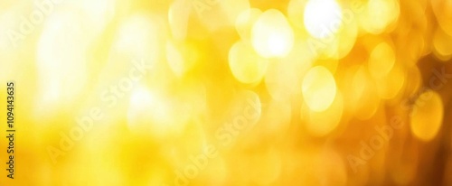 Abstract Yellow Gold Gradient Background with Blurred Circles Dreamy Warmth