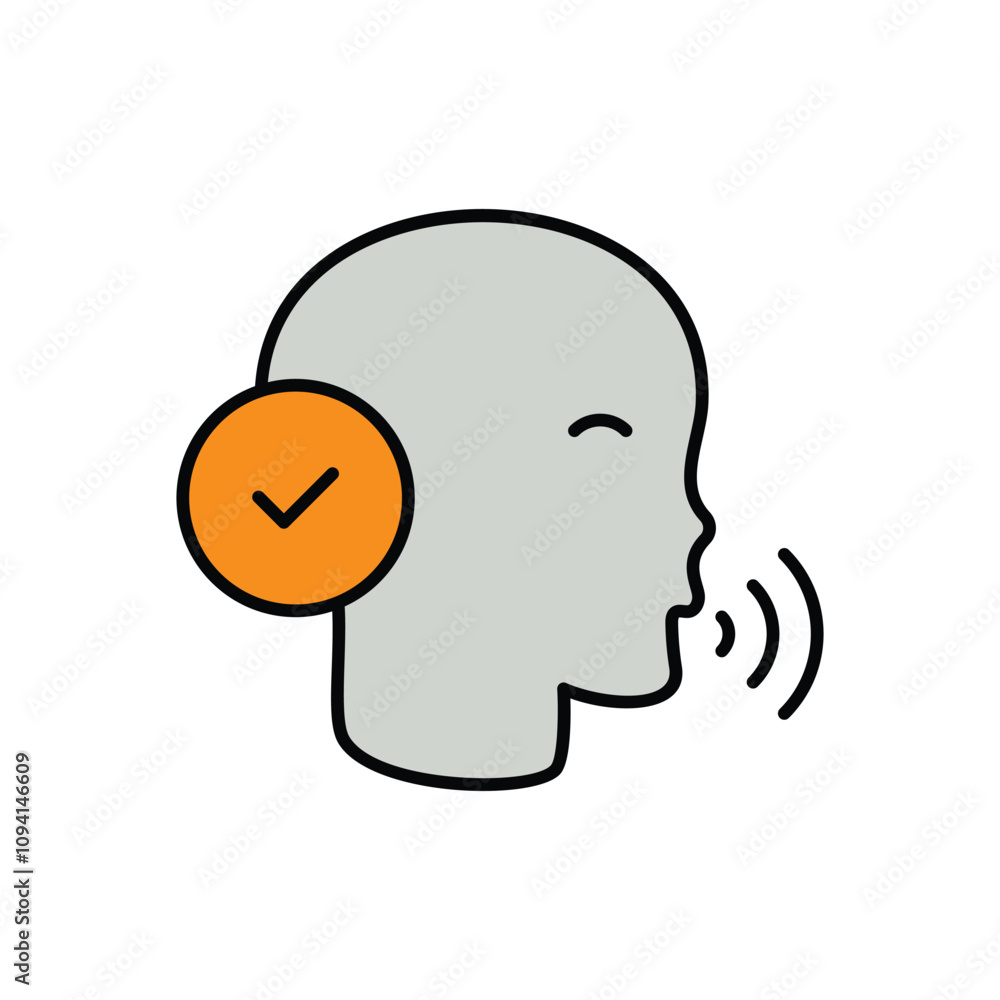 speech recognition color line icon with white background vector stock illustration speech recognition color line icon with white background vector stock illustration