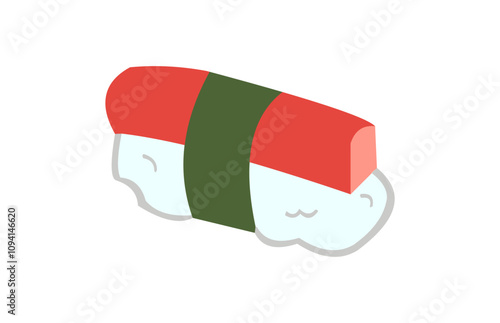 illustration of Japanese food, crab nigiri sushi.