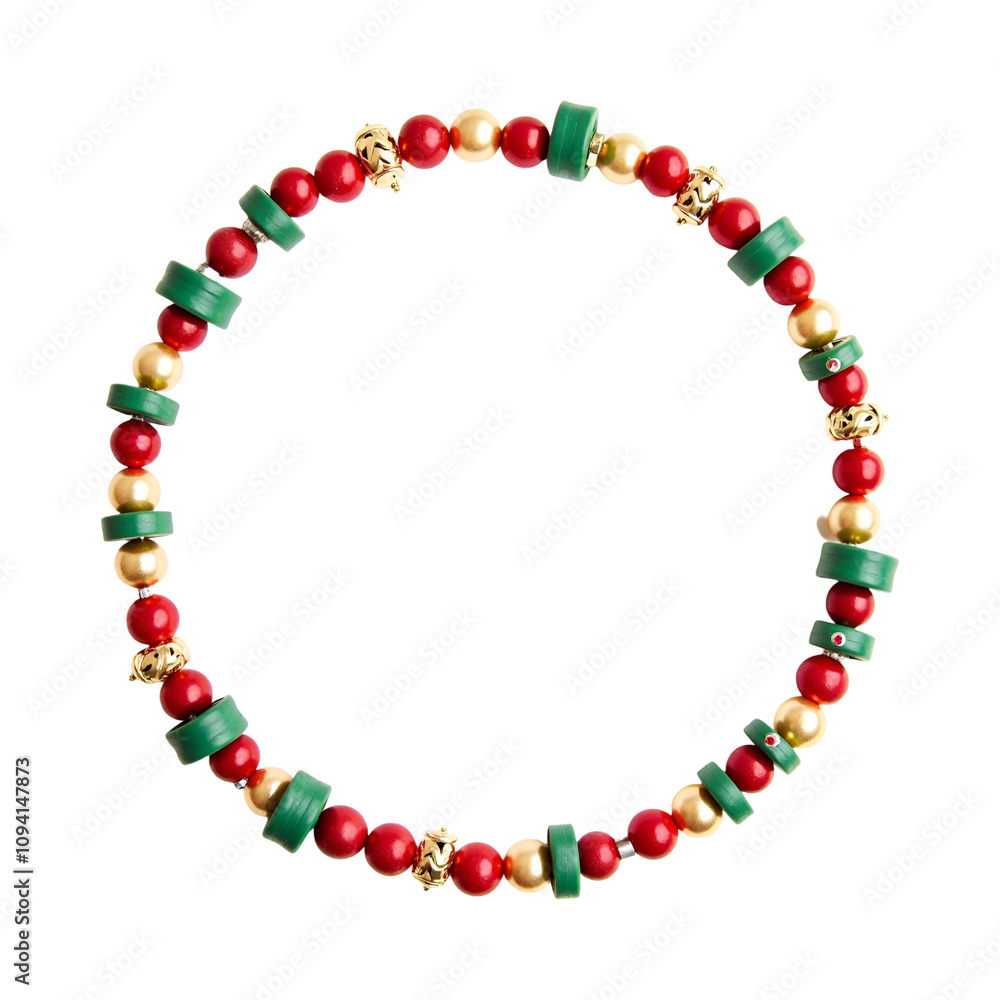 Fototapeta premium Christmas circle border transparent background border 