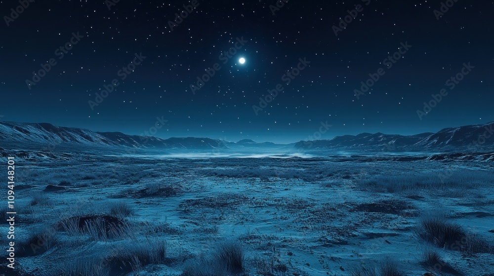 Night Sky Over Desert Landscape Night Sky Over Desert Landscape