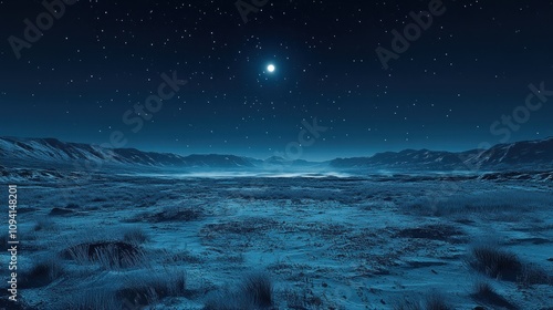 Night Sky Over Desert Landscape