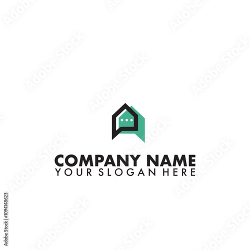 Talk Home Logo Design Template. Vector Illustration.