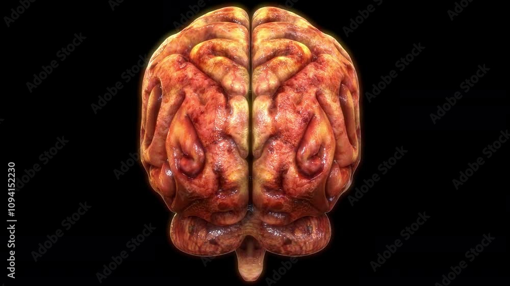 Brain Structure Animation Central Organ of Human Nervous System Brain Anatomy Animation Concept ...