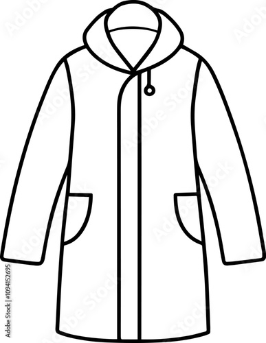 men raincoat outline vector illustration