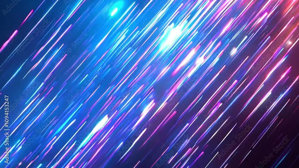 Diagonal Lines of Pink and Blue Light with Glimmering Particles on a Dark Background Diagonal Lines of Pink and Blue Light with Glimmering Particles on a Dark Background