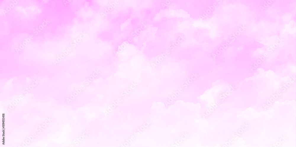Horizontal of white puffy clouds and pink sky in sunny day background. Vector design Horizontal of white puffy clouds and pink sky in sunny day background. Vector design