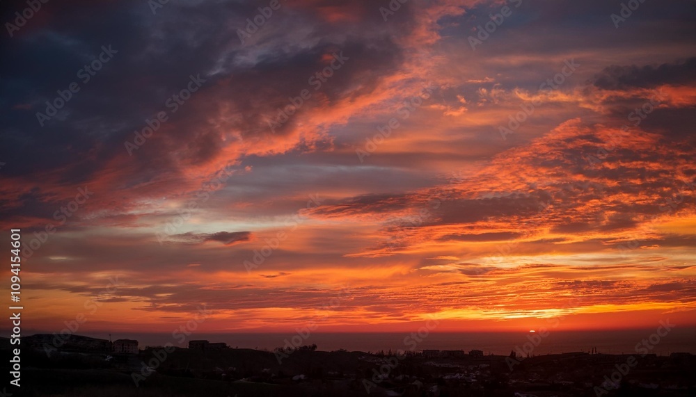 A powerful sunset showcases the raw energy of nature A powerful sunset showcases the raw energy of nature