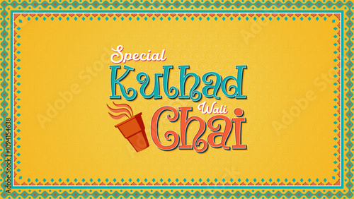 Special Kulhad Chai Typography – Indian-Inspired Artwork for Restaurant Menus and Cultural Branding - Vector Design
