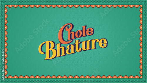 Chole Bhature Typography Design - A Bold and Vibrant Visual Representation of India's Iconic North Indian Dish - Vector Design