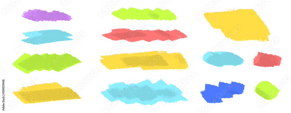 Hand drawn underlines as if drawn with pastels or crayons. A set of vector illustrations with a highlighting touch, as if drawn with charcoal pencil. Hand drawn underlines as if drawn with pastels or crayons. A set of vector illustrations with a highlighting touch, as if drawn with charcoal pencil.