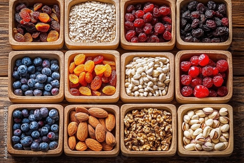 Healthy Dried Fruits and Nuts for Muesli and Snacks