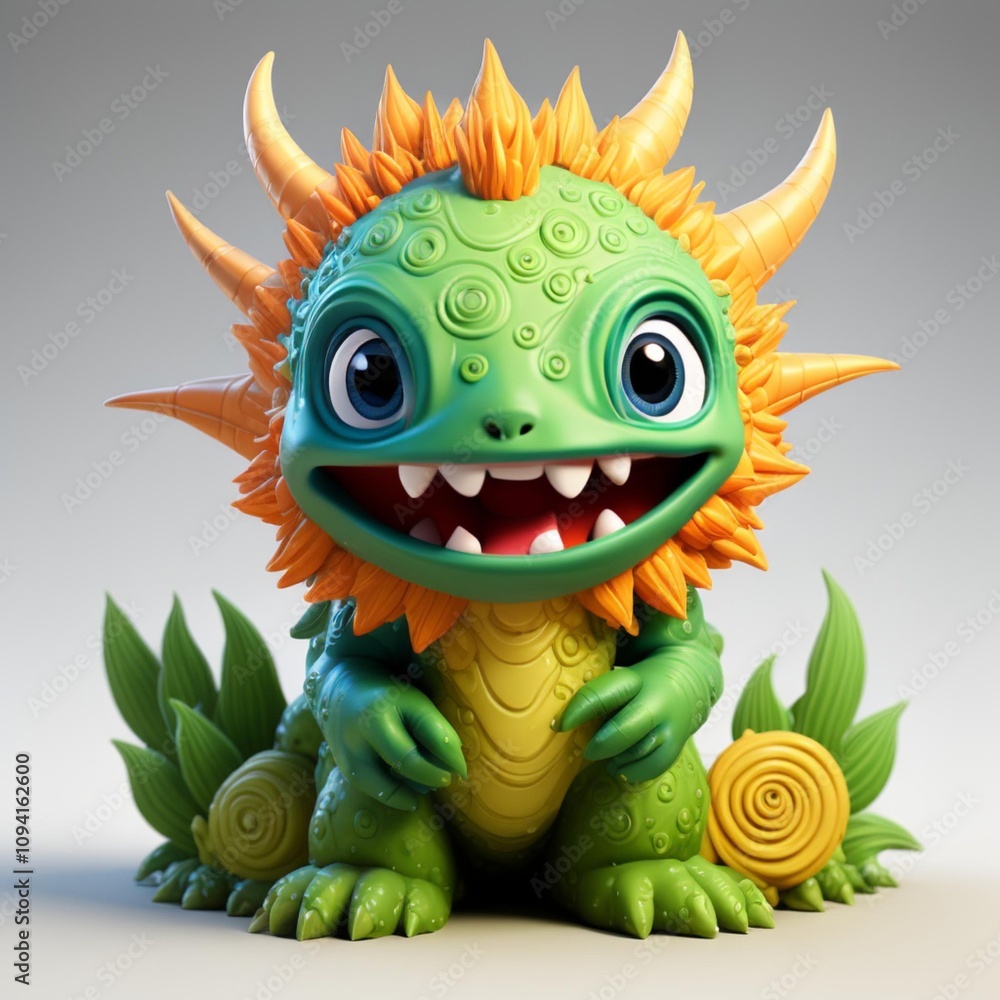Cactus Monster Icon - Adorable mythical creature to add fun to your designs Cactus Monster Icon - Adorable mythical creature to add fun to your designs
