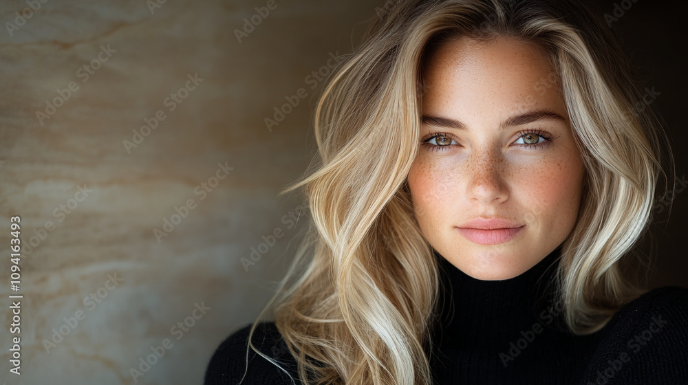 Portrait of a beautiful blonde model girl with long hair Portrait of a beautiful blonde model girl with long hair