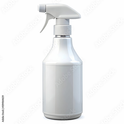 a front view white spray bottle
