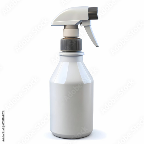 a front view white spray bottle