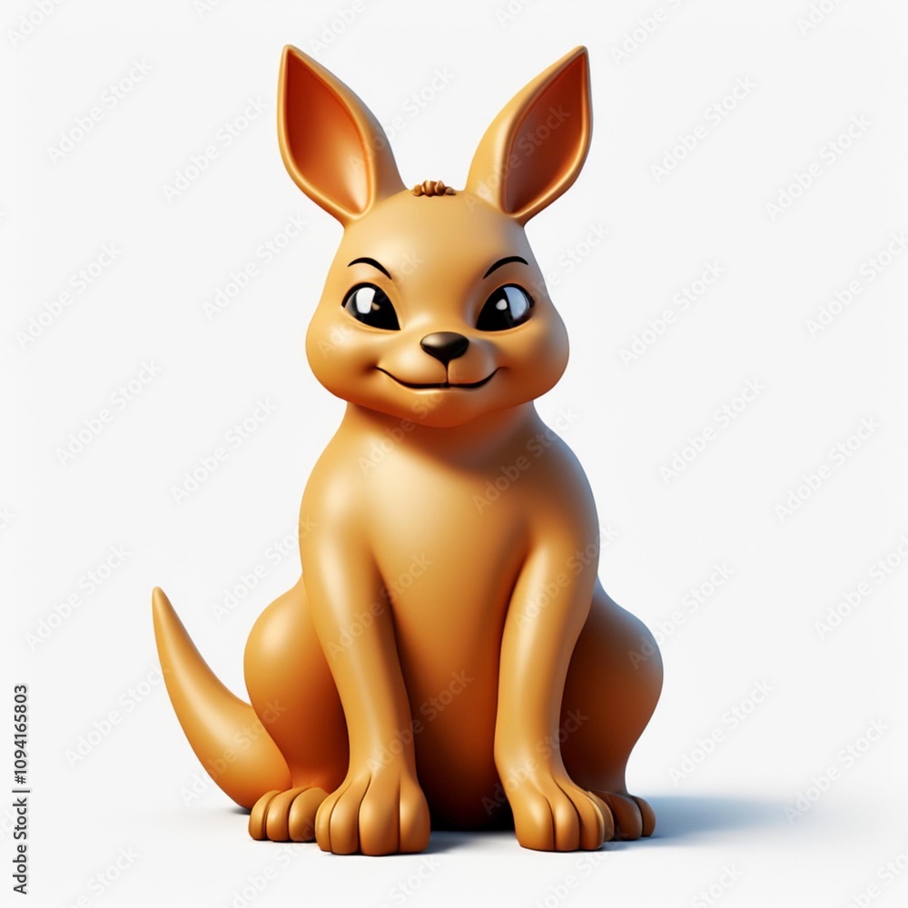 Golden Cartoon Kangaroo Icon - Cute golden kangaroo with a smooth surface and big eyes Golden Cartoon Kangaroo Icon - Cute golden kangaroo with a smooth surface and big eyes