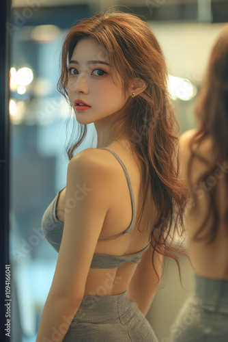 Chinese fitness woman smiling in sportswear, female athlete workout Free Download Chinese fitness woman smiling in sportswear, female athlete workout - GFXLoad