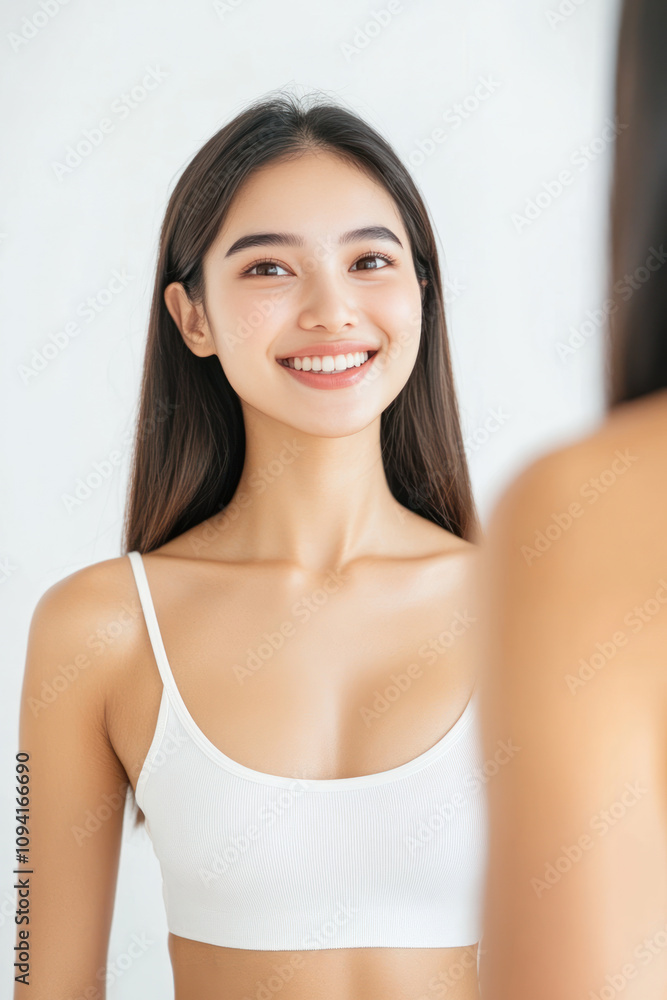 Indonesian fitness woman smile in sportswear, female athlete workout Indonesian fitness woman smile in sportswear, female athlete workout