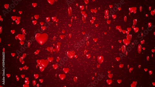 Red Hearts Valentines Heart Shapes Background Loop photo