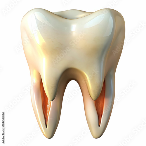 tooth on white background