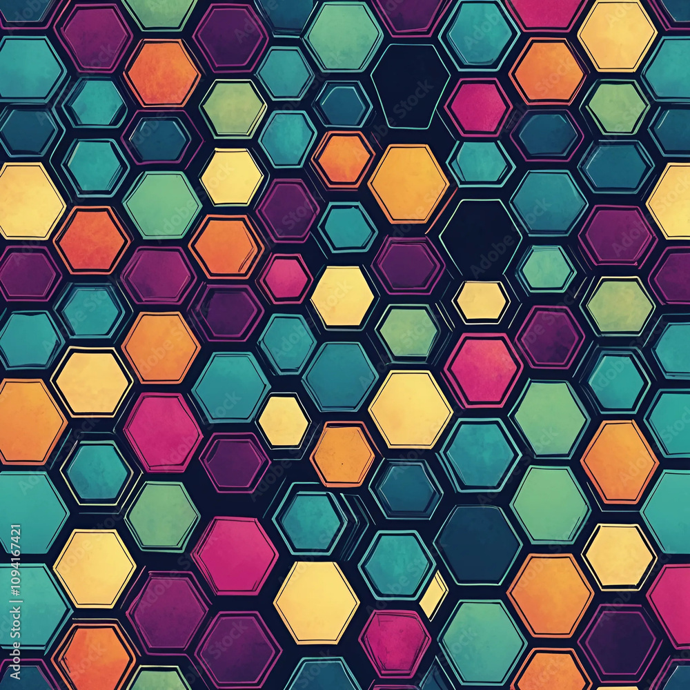 Hexagon pattern illustration, geometric hexagon design Hexagon pattern illustration, geometric hexagon design