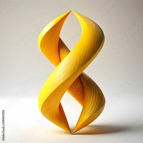 abstract yellow wooden pencil in twist shape