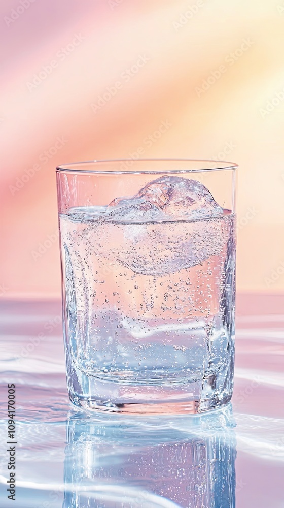 Refreshing sparkling water in a clear glass. Refreshing sparkling water in a clear glass.