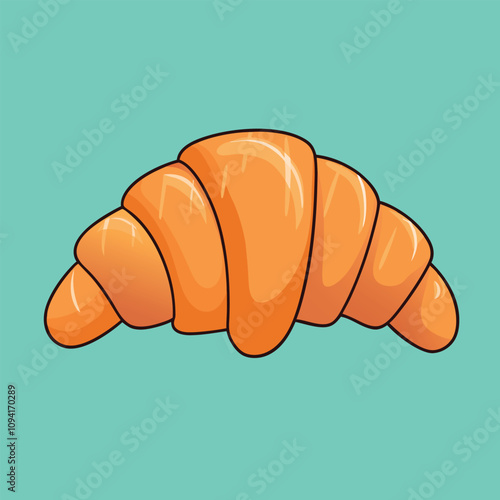 Delicious French Bakery Croissant People Food Concept Cartoon Icon Vector Illustration
