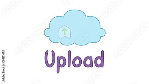 animated sosial media upload on white background